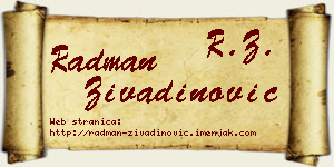 Radman Živadinović vizit kartica